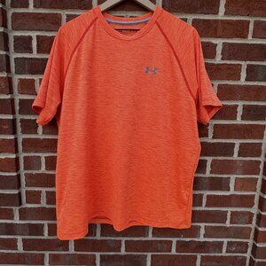 Under Armour Tee Mens XL Orange Loose Fit Heatgear Athleisure
